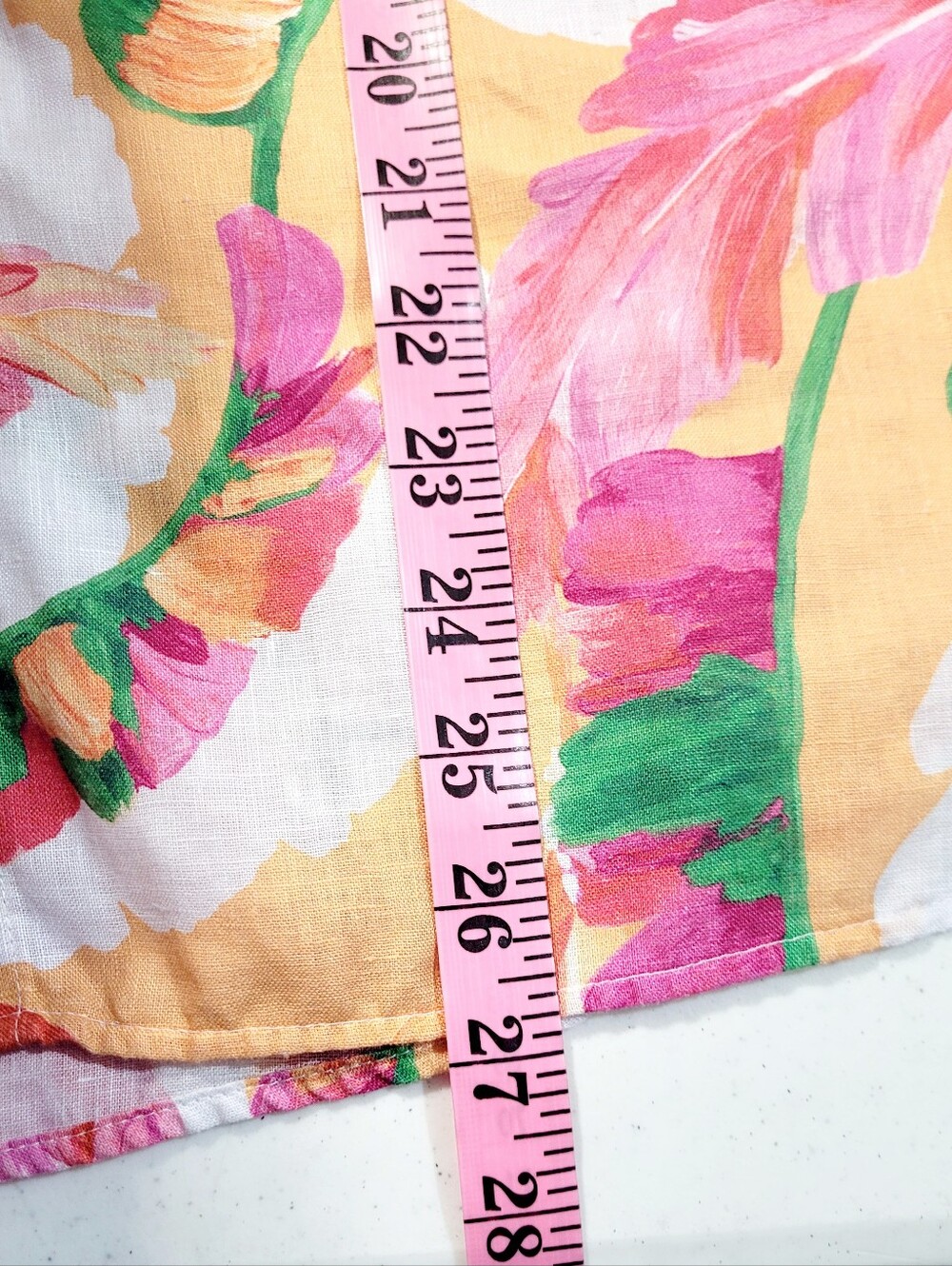 Chico’s 100% Linen Floral Button Front Blouse Women’s Size US 10 Pink Classic - Picture 10 of 11